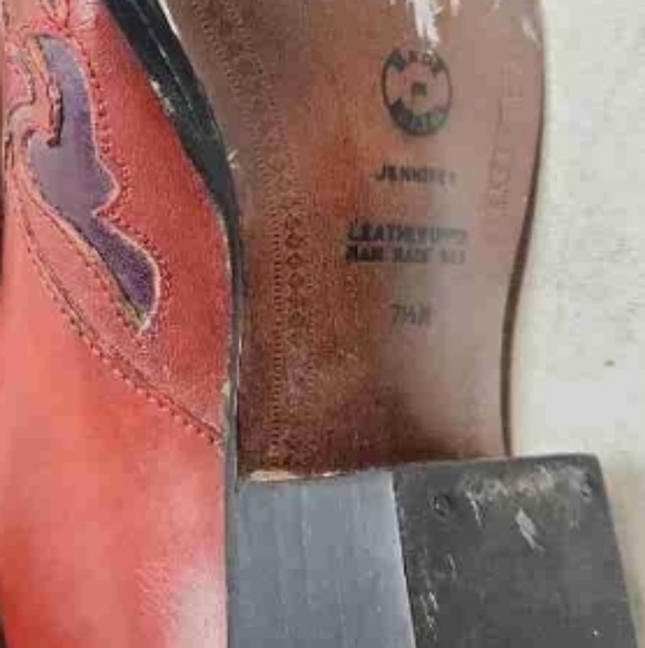 VTG Hunt Club Brazilian Leather Western Booties Pointed, 7.5 - Picture 8 of 8